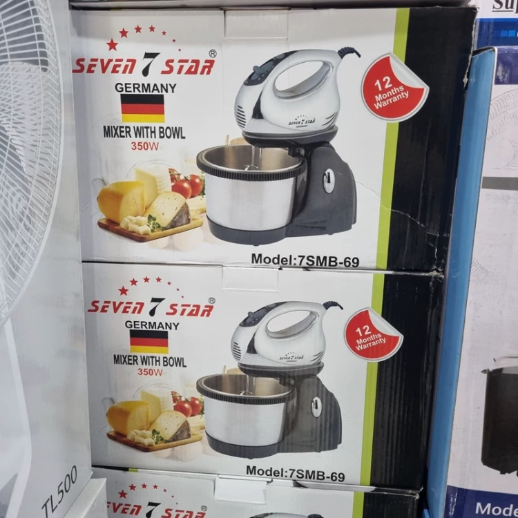 همزن برقی کاسه دار استیل سون استار مدل MB69-7S آلمانی 350 وات،( کاملا شبیه همزن مکسی )